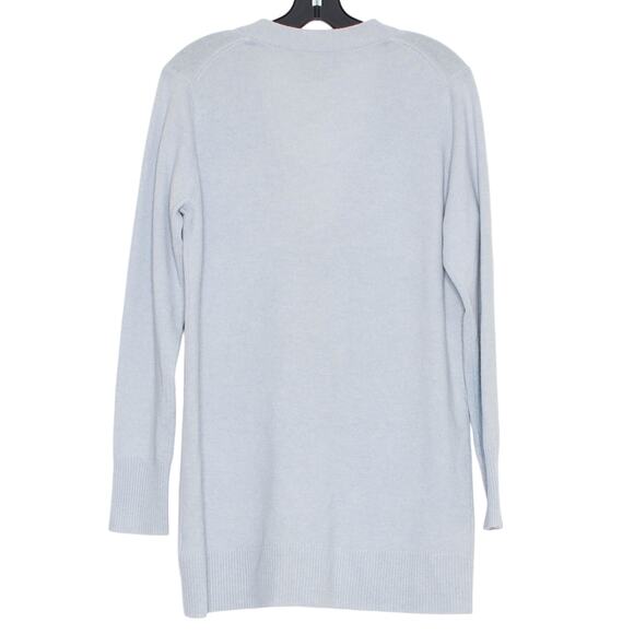 Pure Collection Cardigan Cashmere Minimalist Quiet Luxury Longline Blue 8/10 - Picture 2 of 9